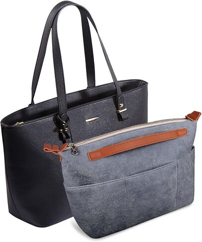 Vercord Womens Handbag Organizers for Tote bag Purse Insert Inside Liner bag with Zipper Beige Medium in Kuwait