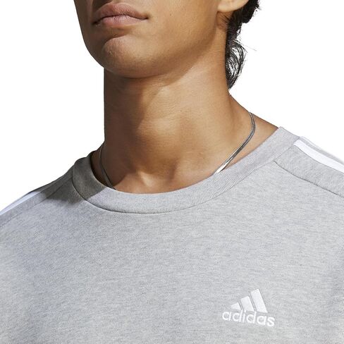 adidas Men's Essentials French Terry 3-Stripes Sweatshirt in Saudi Arabia