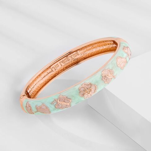 UJOY Vintage Bracelet Gold Plated Enameled Jewelry Spring Hinge Metal Cuff Cloisonne Bangles Set Gift Box Packed 55A in Saudi Arabia
