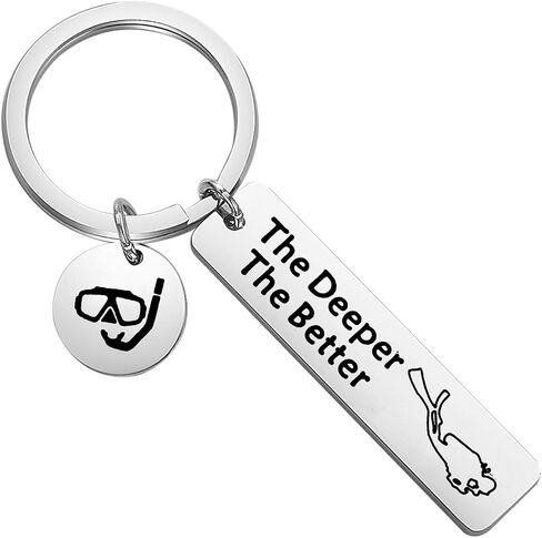 CENWA Scuba Diving Gift Scuba Diver Gift The Deeper The Better Keychain Extreme Sports Jewelry Gift for Divers Extreme(The Deeper The Better Keychain) in Saudi Arabia