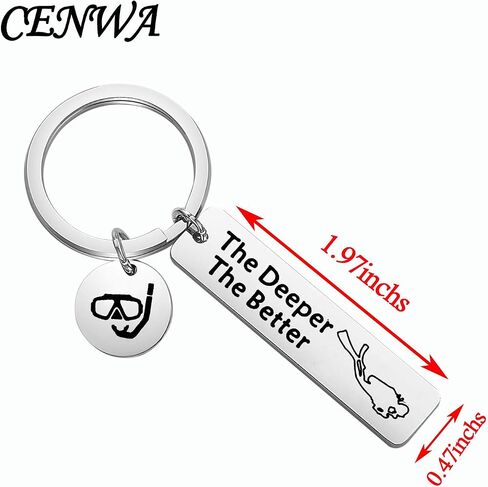 CENWA Scuba Diving Gift Scuba Diver Gift The Deeper The Better Keychain Extreme Sports Jewelry Gift for Divers Extreme(The Deeper The Better Keychain) in Saudi Arabia