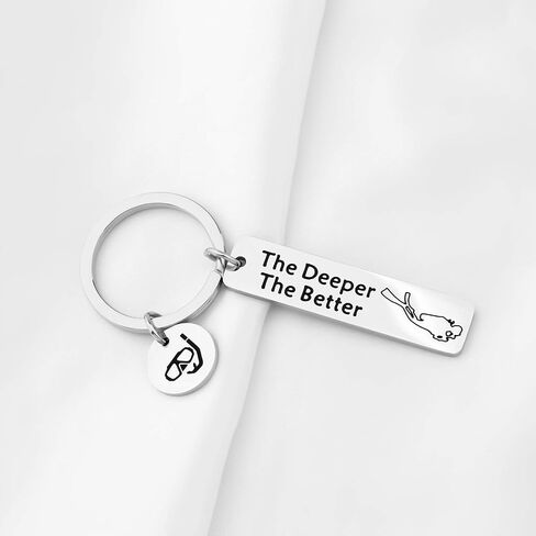 CENWA Scuba Diving Gift Scuba Diver Gift The Deeper The Better Keychain Extreme Sports Jewelry Gift for Divers Extreme(The Deeper The Better Keychain) in Saudi Arabia