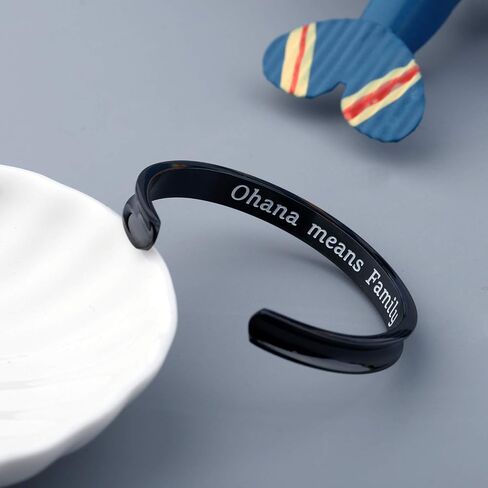 WUSUANED Hawaiian Word Hibiscus Hair Tie Grooved Cuff Bangle Bracelet Hawaii Jewelry Gift For Family Best Friends in Saudi Arabia