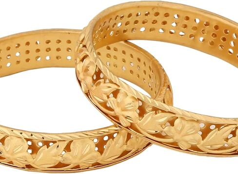 JewarHaat Indian Bangles Gold Plated Handmade Etching Work Bracelet Jewelry for Women & Girls in Saudi Arabia