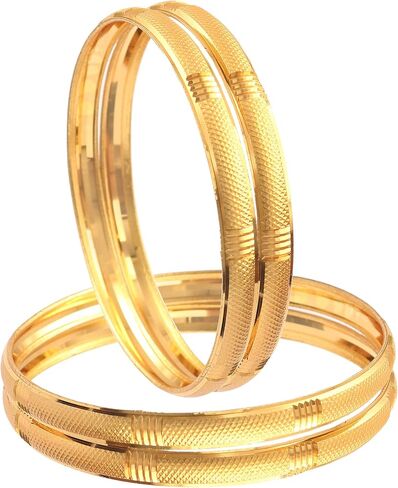 JewarHaat Indian Bangles Gold Plated Handmade Etching Work Bracelet Jewelry for Women & Girls in Saudi Arabia