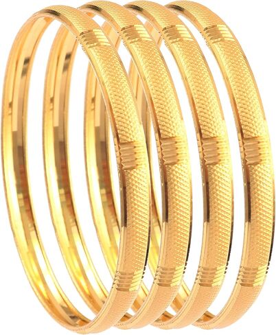 JewarHaat Indian Bangles Gold Plated Handmade Etching Work Bracelet Jewelry for Women & Girls in Saudi Arabia