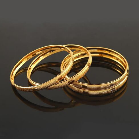 JewarHaat Indian Bangles Gold Plated Handmade Etching Work Bracelet Jewelry for Women & Girls in Saudi Arabia
