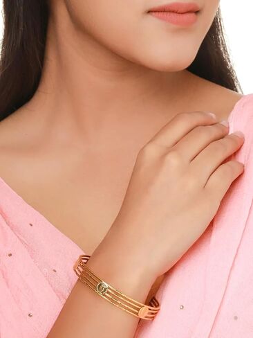 JewarHaat Indian Bangles Gold Plated Handmade Etching Work Bracelet Jewelry for Women & Girls in Saudi Arabia