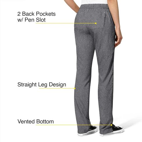 WonderWink W123 Women’s Flat-Front Double Cargo Pant — Charcoal Heather, Large in Saudi Arabia