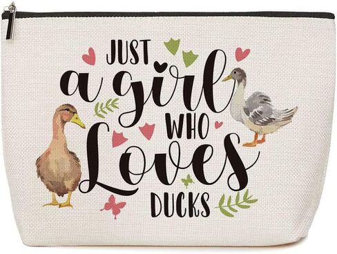 حقيبة مكياج البطة، مجرد فتاة تحب البط، هدايا البط للفتيات، محبي البط، هدية لمحبي الحيوانات، هدايا عيد الميلاد للنساء والبنات والأخوات والأصدقاء BFF Bestie Coworker in Kuwait