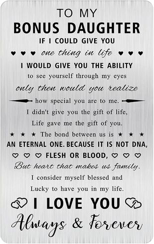 Alotozo Stepdaughter Christmas Wallet Card - To My Bonus Daughter Gifts - Step Daughter Cards from Mom Dad in Saudi Arabia
