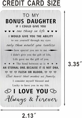 Alotozo Stepdaughter Christmas Wallet Card - To My Bonus Daughter Gifts - Step Daughter Cards from Mom Dad in Saudi Arabia