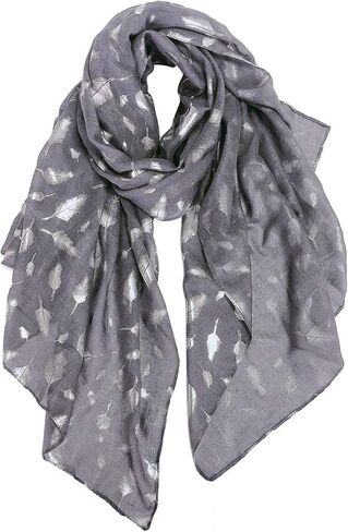 GERINLY Fashion Scarves - Silver Foil Wrap Scarfs for Women Bling Bling Shawls and Wraps in Saudi Arabia
