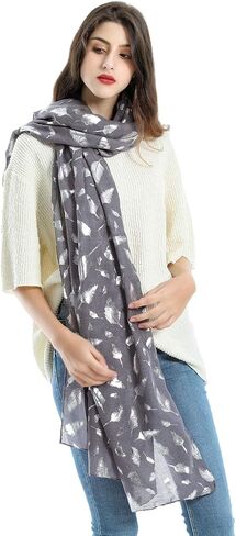 GERINLY Fashion Scarves - Silver Foil Wrap Scarfs for Women Bling Bling Shawls and Wraps in Saudi Arabia