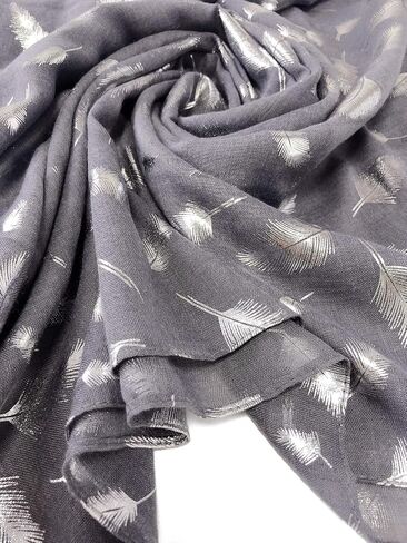 GERINLY Fashion Scarves - Silver Foil Wrap Scarfs for Women Bling Bling Shawls and Wraps in Saudi Arabia