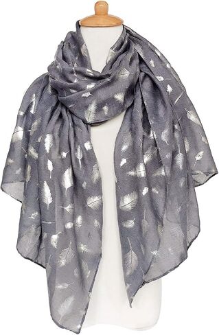 GERINLY Fashion Scarves - Silver Foil Wrap Scarfs for Women Bling Bling Shawls and Wraps in Saudi Arabia