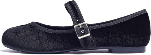 FEVERSOLE حريمي وسادة ناعمة مبطنة للغاية مريحة بمقدمة مستديرة ماري جين بإبزيم معدني أحذية باليه مسطحة عصرية للمشي in Kuwait
