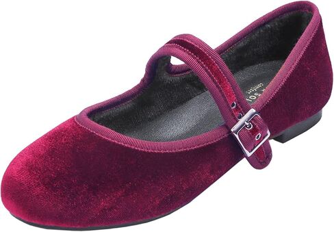 FEVERSOLE حريمي وسادة ناعمة مبطنة للغاية مريحة بمقدمة مستديرة ماري جين بإبزيم معدني أحذية باليه مسطحة عصرية للمشي in Kuwait