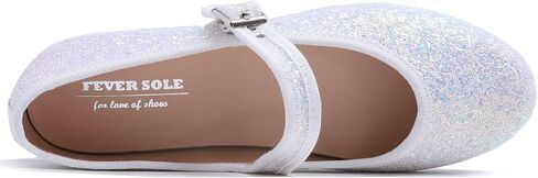FEVERSOLE حريمي وسادة ناعمة مبطنة للغاية مريحة بمقدمة مستديرة ماري جين بإبزيم معدني أحذية باليه مسطحة عصرية للمشي in Kuwait