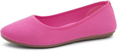 Shoe Land Flats for Women – Knit Ballet Flats, Soft Square Toe Slip-On Flat Shoes with Memory Foam, Foldable Lightweight Comfort for Work Travel Daily Wear in Saudi Arabia