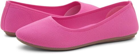 Shoe Land Flats for Women – Knit Ballet Flats, Soft Square Toe Slip-On Flat Shoes with Memory Foam, Foldable Lightweight Comfort for Work Travel Daily Wear in Saudi Arabia