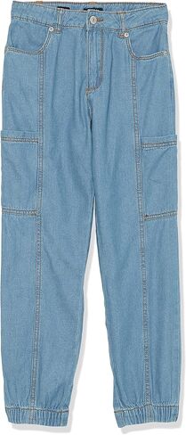 Hudson Jeans Girls' High Rise Cargo Pocket Denim Jean, Rain Wash, 12 in Saudi Arabia