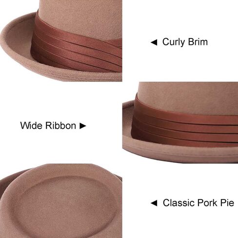 Pork Pie Hat Breaking Bad Hats Porkpie Hats Wool Felt Heisenberg Hat Mens Brimmed Hats Fedora in Kuwait
