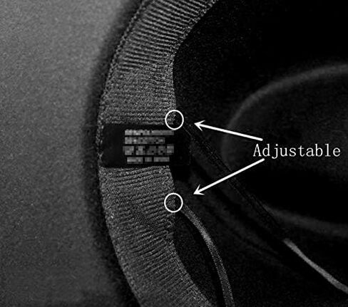 قبعة فيدورا من الصوف الأسود الكلاسيكي من QUUPY أنيقة قبعة حافة مسطحة كنيسة ديربي in Kuwait