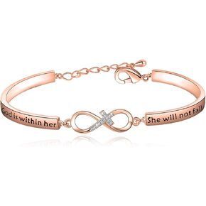 CHOORO Christian Bracelet Gift Religious Jewelry Psalm 46:5 God is Within Her She Will Not Fall Bracelet Bible Verse Bracelet Gift for Daughter Best Friends Gift in Kuwait