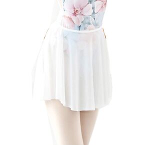 Women Watercolor Printed Ballet Skirt Dress Adult Female Body Dance Practice Skirts Chiffon Wrap Short Skirts