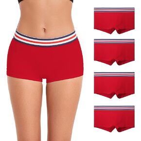 ZLYC Women's Cotton Sporty Boy Shorts Panties Breathable Stretch Workout Underwear Boxers in Saudi Arabia