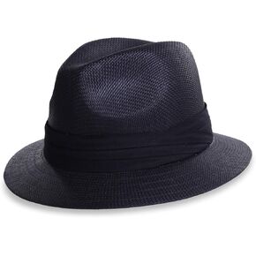 قبعة FORBUSITE Staw Pennsylvania Fedora للرجال والنساء ذات حافة قصيرة