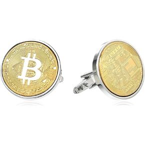 Gold Bitcoin Cufflinks - Presentation Box Included in Kuwait