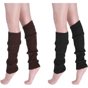 SUNTRADE 2 Pair Leg Warmers,Women Girls Boots Cuff Warmer Ribbed Stretch Knee Leg Socks
