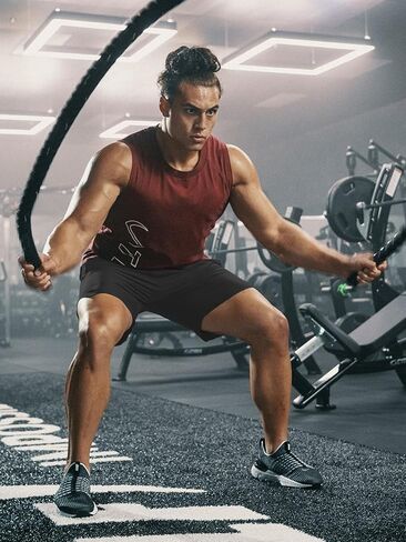 Aolesy Men's Gym Workout Shorts 5" Lightweight Bodybuilding Athletic Shorts Running Training with Zip Pockets & Towel Loop in Saudi Arabia