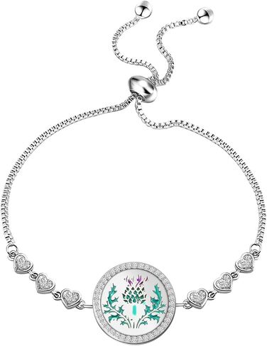 KEYCHIN Scotland National Flower Bracelet Sassenach Gifts Scottish Thistle Flower Jewelry For Women Girls in Saudi Arabia