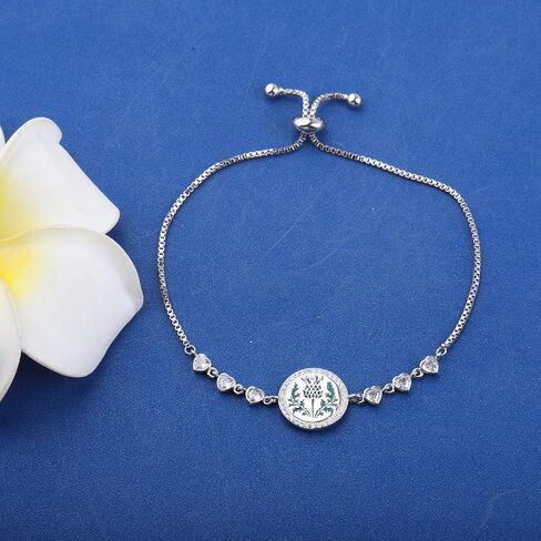 KEYCHIN Scotland National Flower Bracelet Sassenach Gifts Scottish Thistle Flower Jewelry For Women Girls in Saudi Arabia
