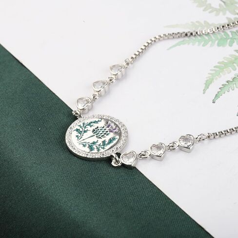 KEYCHIN Scotland National Flower Bracelet Sassenach Gifts Scottish Thistle Flower Jewelry For Women Girls in Saudi Arabia