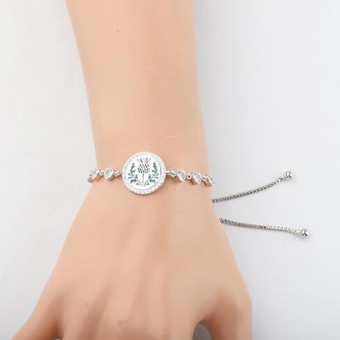 KEYCHIN Scotland National Flower Bracelet Sassenach Gifts Scottish Thistle Flower Jewelry For Women Girls in Saudi Arabia