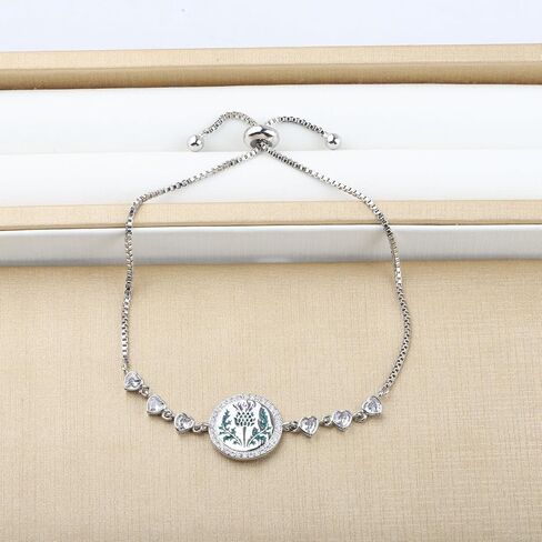 KEYCHIN Scotland National Flower Bracelet Sassenach Gifts Scottish Thistle Flower Jewelry For Women Girls in Saudi Arabia
