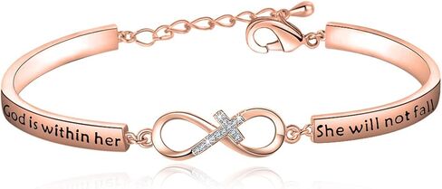 CHOORO سوار مسيحي هدية مجوهرات دينية مزمور 46:5 الله بداخلها لن تسقط سوار الكتاب المقدس آية سوار هدية للابنة أفضل الأصدقاء هدية in Kuwait