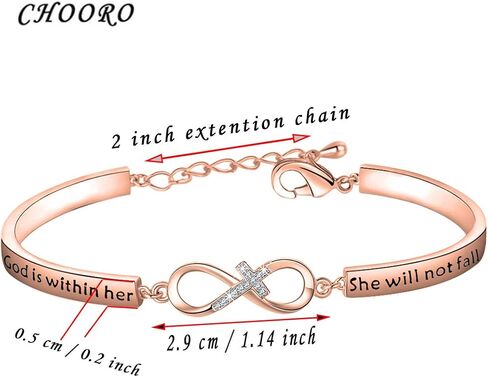 CHOORO سوار مسيحي هدية مجوهرات دينية مزمور 46:5 الله بداخلها لن تسقط سوار الكتاب المقدس آية سوار هدية للابنة أفضل الأصدقاء هدية in Kuwait