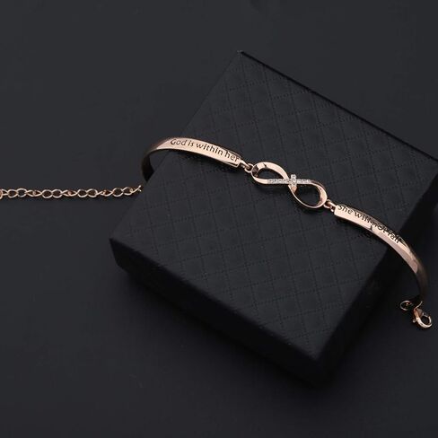 CHOORO سوار مسيحي هدية مجوهرات دينية مزمور 46:5 الله بداخلها لن تسقط سوار الكتاب المقدس آية سوار هدية للابنة أفضل الأصدقاء هدية in Kuwait