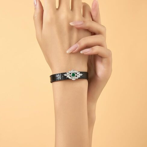 Aprilery Belt Charm Bracelets for Women, Fashion Crystal CZ Charms Leather Bangle Buckle Bracelets Jewelry for Teen Girls Gifts for Her in Kuwait