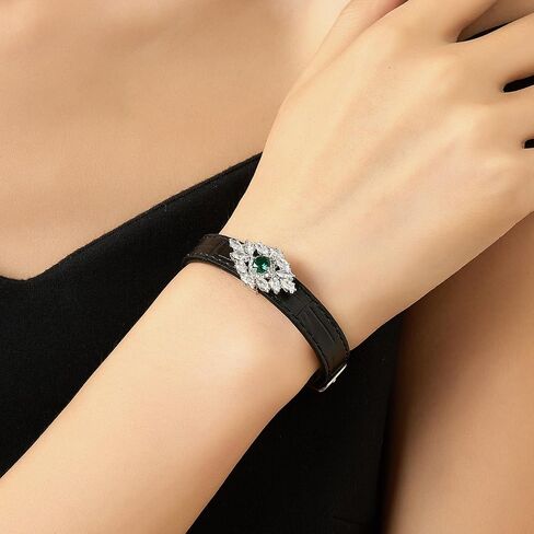 Aprilery Belt Charm Bracelets for Women, Fashion Crystal CZ Charms Leather Bangle Buckle Bracelets Jewelry for Teen Girls Gifts for Her in Kuwait