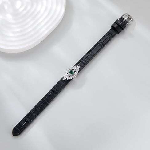 Aprilery Belt Charm Bracelets for Women, Fashion Crystal CZ Charms Leather Bangle Buckle Bracelets Jewelry for Teen Girls Gifts for Her in Kuwait