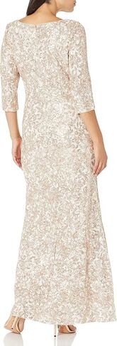 Alex Evenings Women's Long Sequin Dresses with ¾ Sleeves in Saudi Arabia