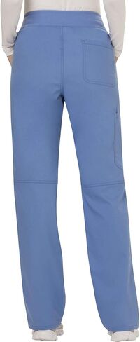 Women Scrubs Set Workwear Revolution WW610 Mock Wrap Top & WW110 Mid Rise Straight Leg Pull-on Pant, Ciel- XL Top/XL Pant in Saudi Arabia