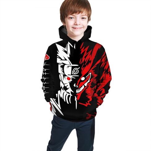 Oboiti Anime Hoodie 3d Hoodies Pullover Sweatshirt Cosplay Boys/Girls Big Pocket Hooded Sweatshirt in Kuwait