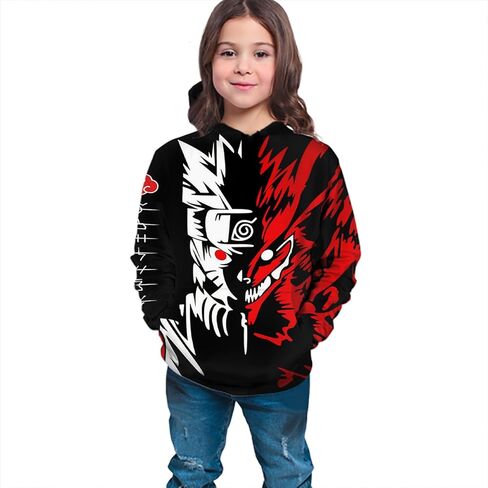 Oboiti Anime Hoodie 3d Hoodies Pullover Sweatshirt Cosplay Boys/Girls Big Pocket Hooded Sweatshirt in Kuwait